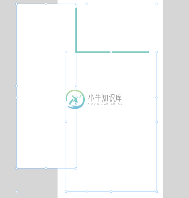 将两个较大矩形定位在图表的左侧和下面。