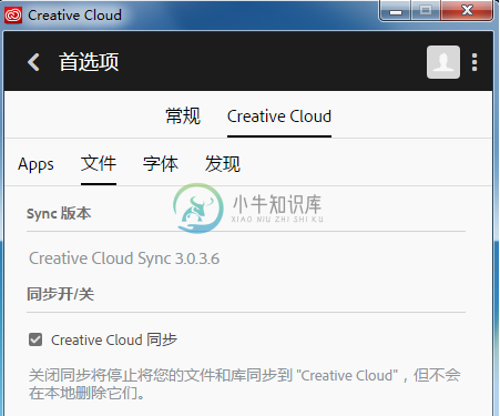 启用 Creative Cloud 同步