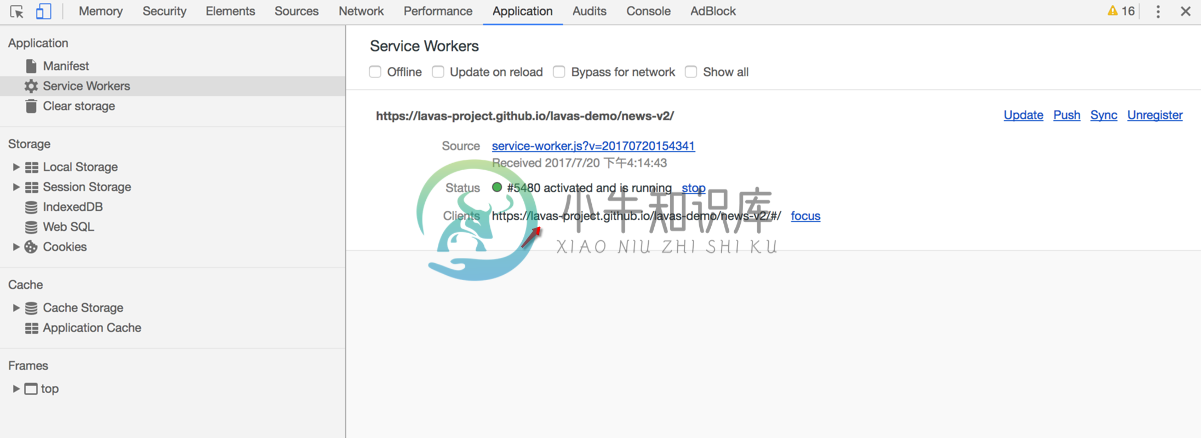 Chrome Devtools Service Worker 调试面板