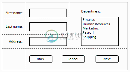 Image: Application layout example requiring horizontal and vertical alignment.