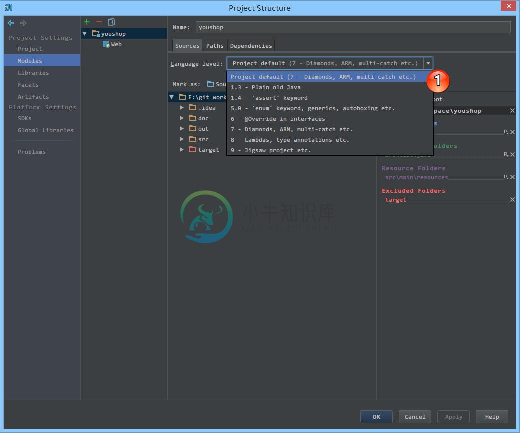 Module 下的 SDK 和 language level