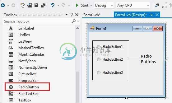 VB.Net单选按钮