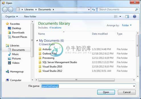 VB.Net Open File对话框