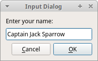 Input dialog