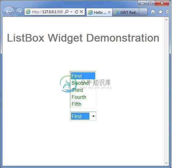 GWT ListBox小部件