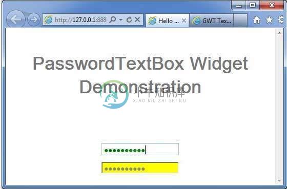 GWT PasswordTextBox小部件