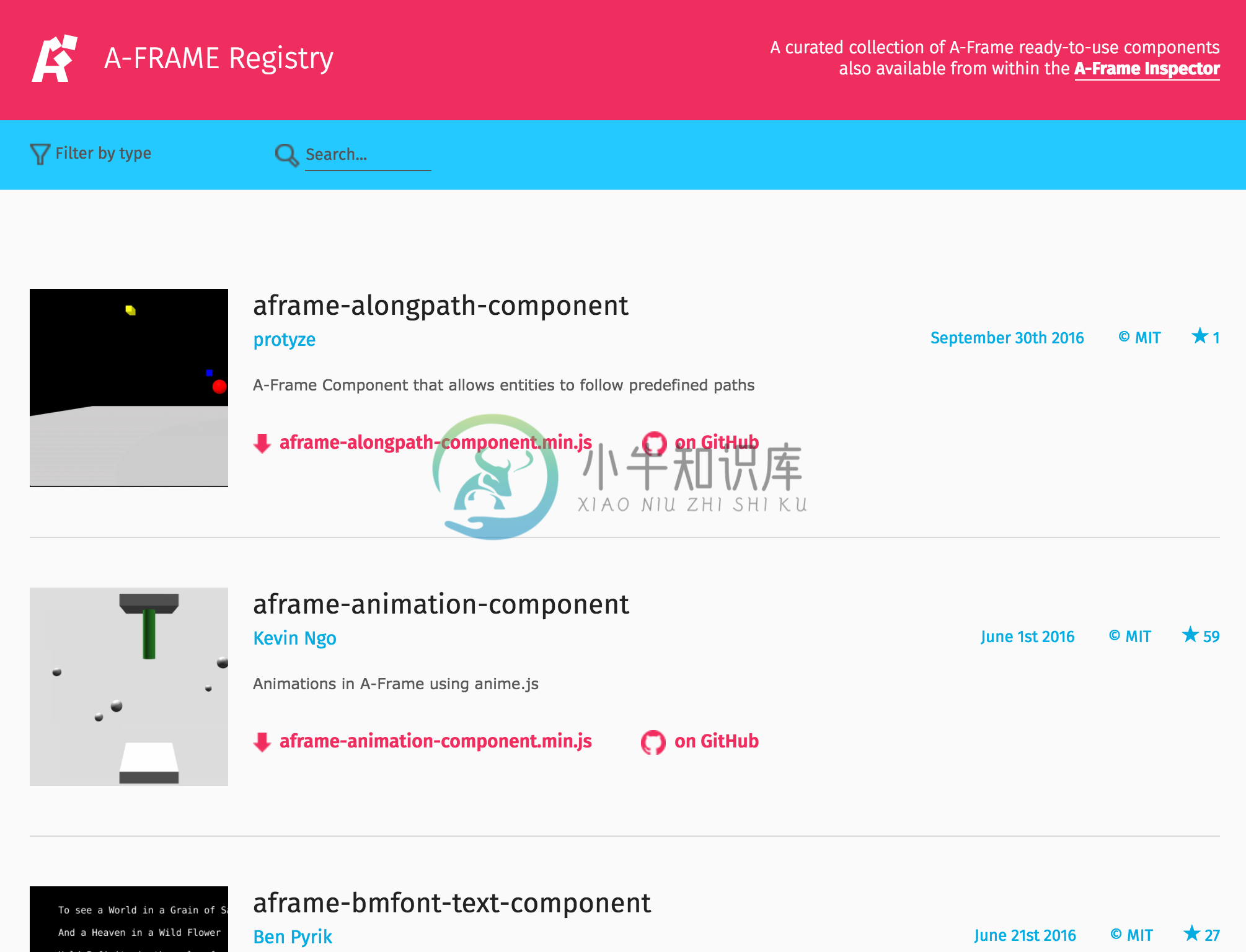 A-Frame Registry