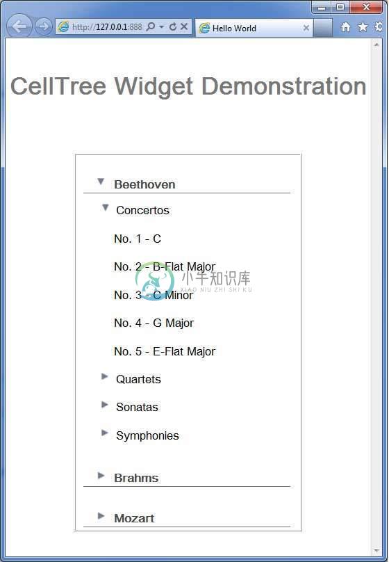 GWT CellTree小部件