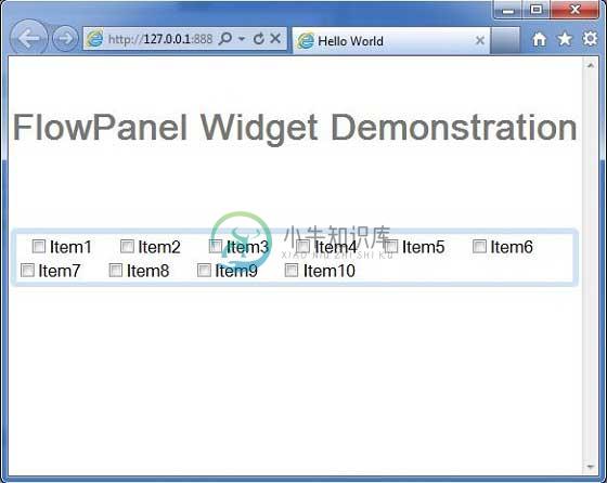 GWT FlowPanel小部件