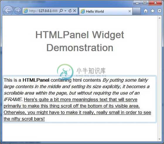 GWT HTMLPanel小部件