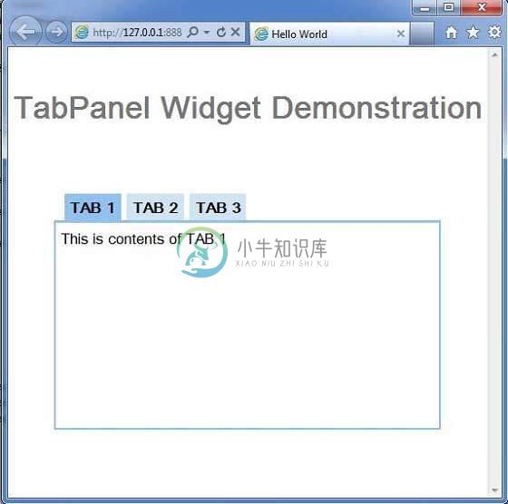 GWT TabPanel小部件