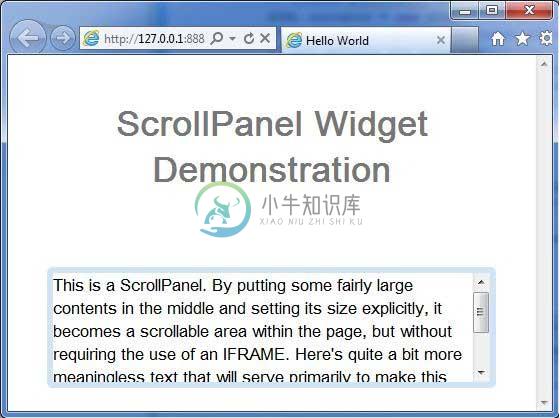 GWT ScrollPanel小部件