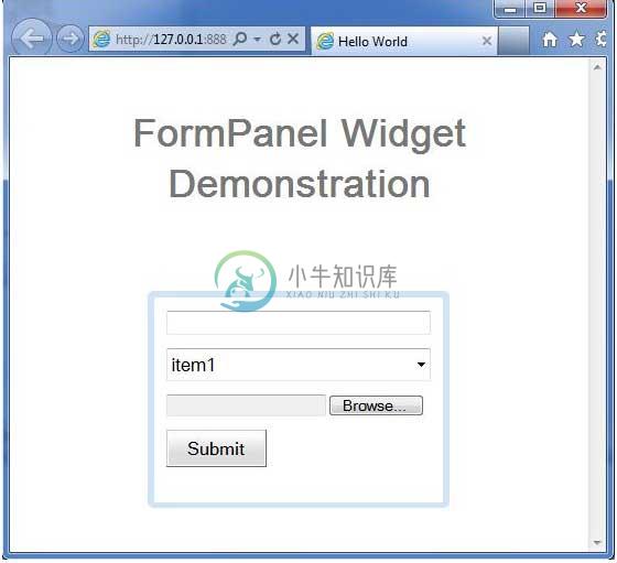 GWT FormPanel小部件
