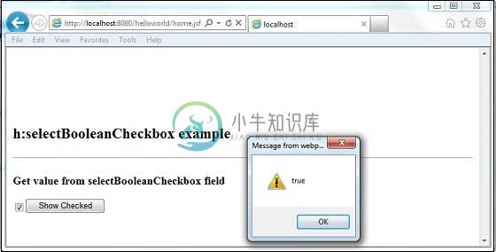 JSF h:selectBooleanCheckbox