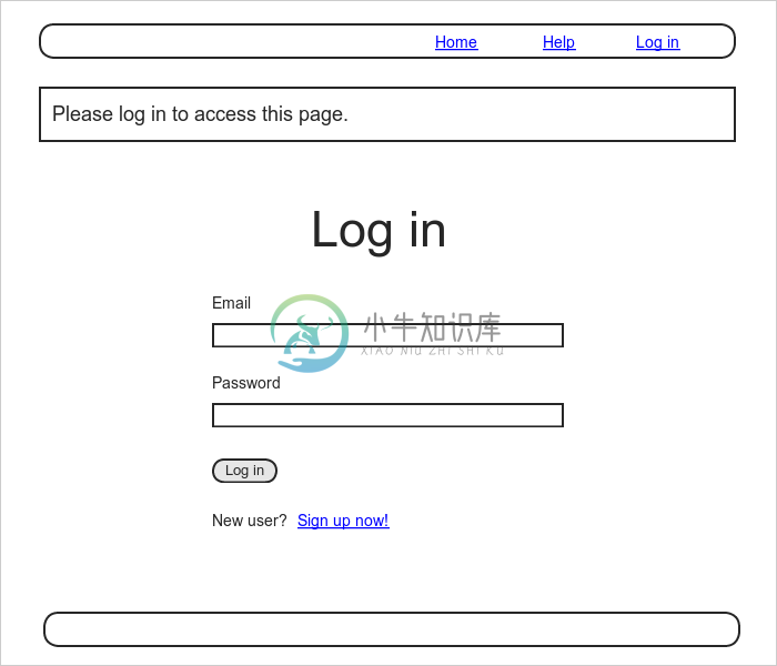 login page protected mockup