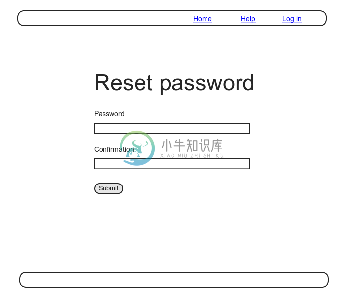 reset password form mockup