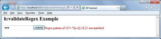 JSF f:validateRegex1