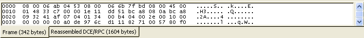 带选项的"Paket Bytes/包字节"面板