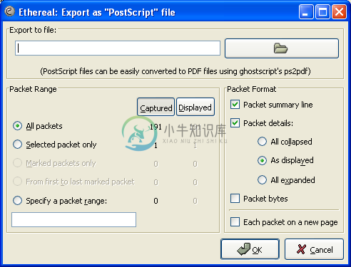 "Export as PostScript File" 对话框