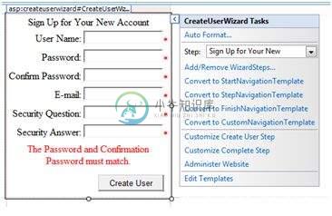 CreateUserWizard控件