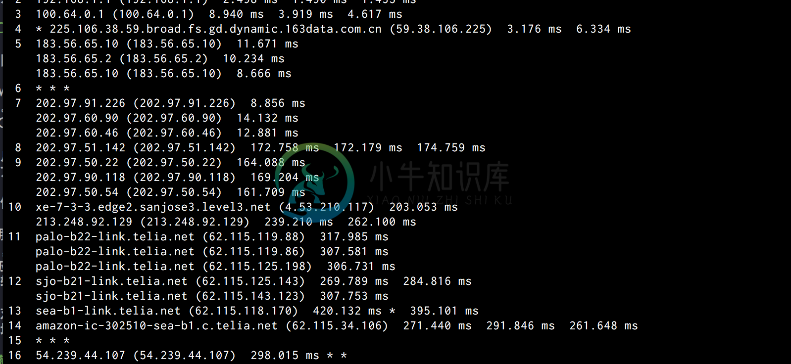 traceroute 结果