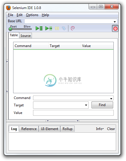 Selenium IDE 窗口截图