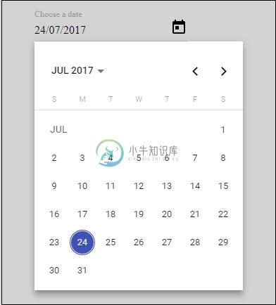 显示Datepicker