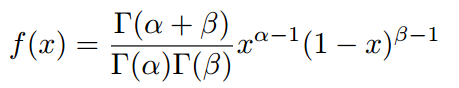 beta分布概率密度函数