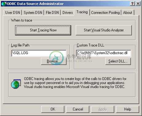 ODBC Tracing Tab