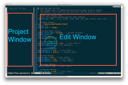 exvim-first-start-with-text