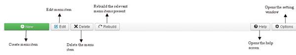 joomla菜单管理器工具栏