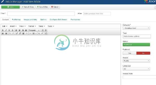 joomla内容菜单