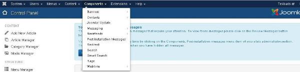 joomla组件菜单