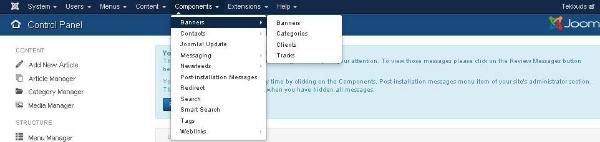 joomla组件菜单