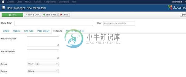 joomla添加菜单项