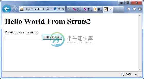 Hello World Struts 4