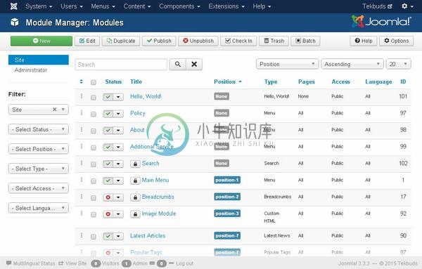 Joomla面包屑模块