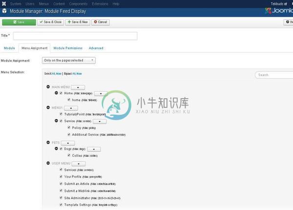 Joomla饲料显示模块