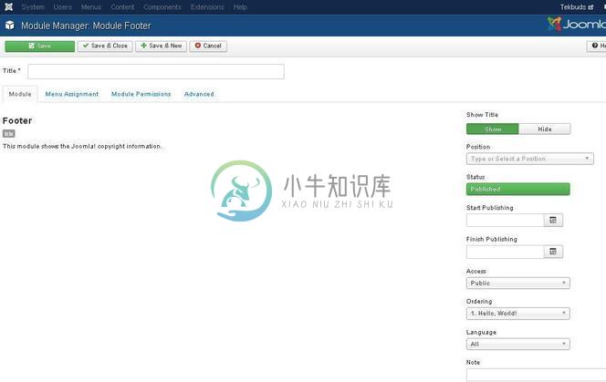 Joomla Footer模块