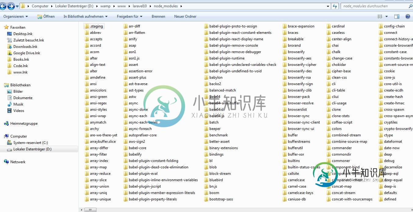 node_modules目录的屏幕快照