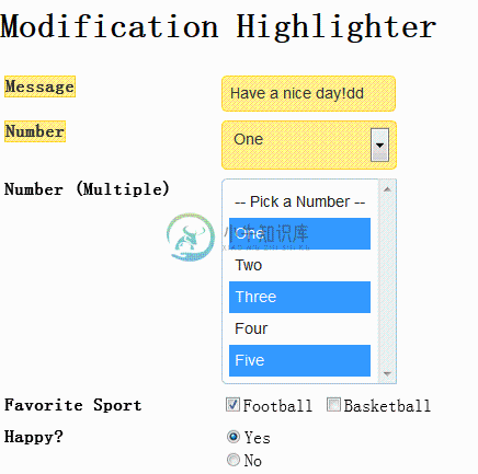 jQuery Modification Highlighter Widget