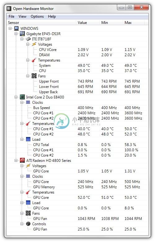 开源硬件监控软件：Open Hardware Monitor