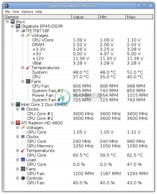 开源硬件监控软件：Open Hardware Monitor