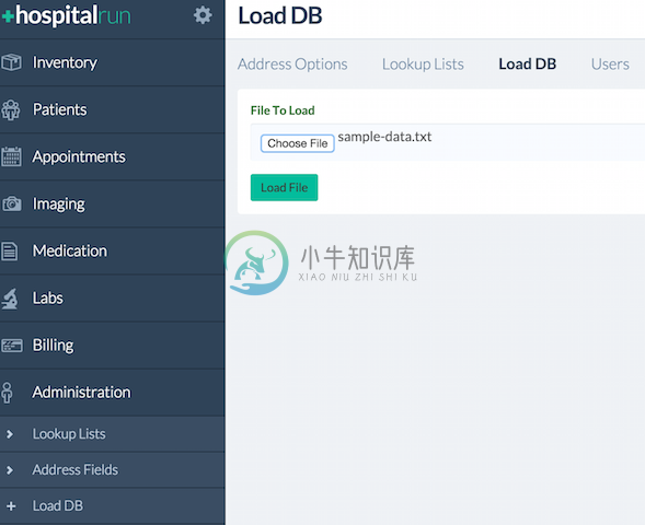 Load DB screenshot