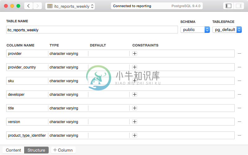 Table Structure Editor