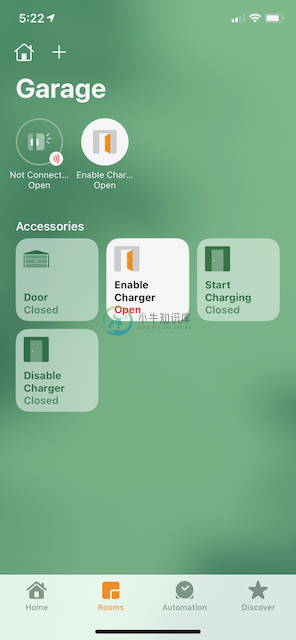 Garage Door Opener Screenshot (with EV Charger Controls)