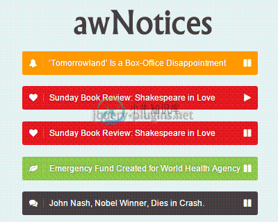 awNotices – jQuery News Ticker