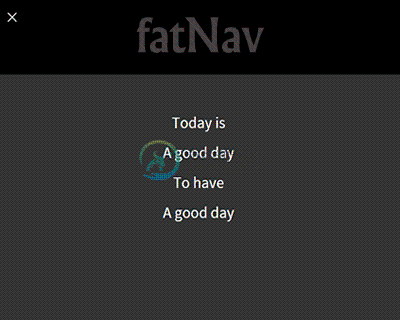 fatNav – Fullscreen Menu with Hamburger Toggle