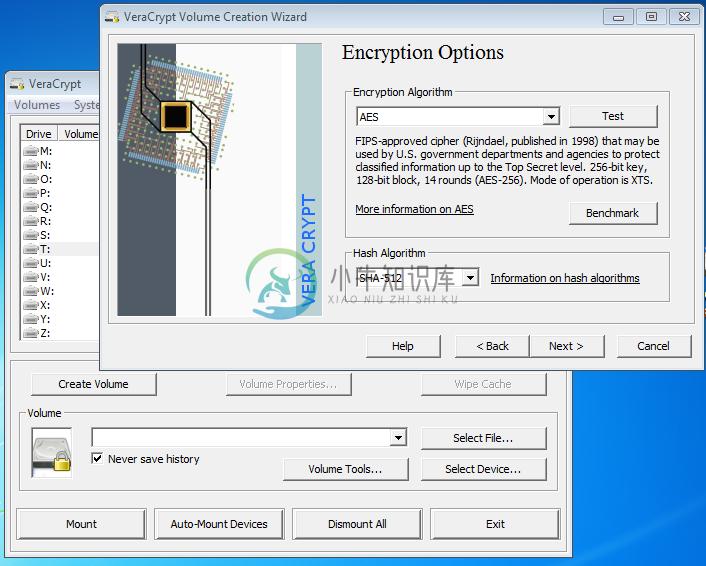 VeraCrypt encrypted volume creation