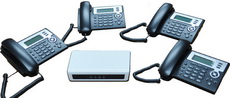 PBX100 IP PBX + 4台S210 SIP IP话机套餐 最大支持32个分机注册